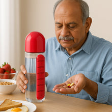 Water Bottle with Built-in 7-Day Pill Organizer Approx 900ml (1 Pc)