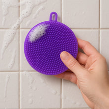 Purple Silicone Dish Scrubber Sponge Mildew Free, Non Stick, Heat Resistant