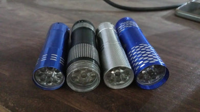 Portable Mini Torch – 9 LED Pocket Flashlight, 3 Battery Operated (Battery Not Included, Mix Color)