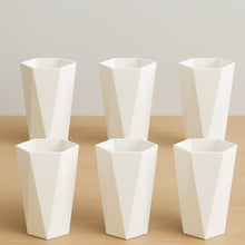 Hexagon Shape Plastic Drinking Glass Set (6 Pc)